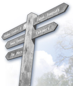 Tourist signpost at Ellesmere