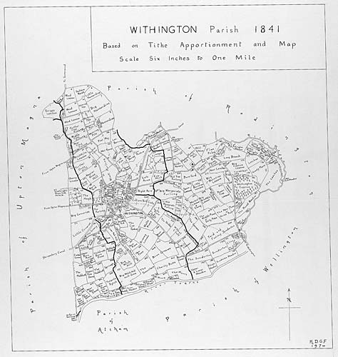 Field name map of Withington Parish