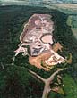 Aerial view of the quarry at Haughmond Hill
